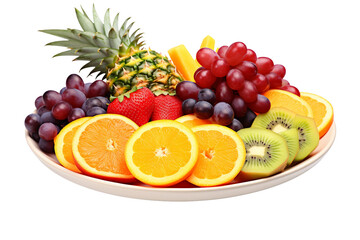 Colorful Fruit Platter -on transparent background