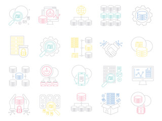 Big data icon set