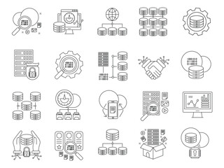 Big data icon set