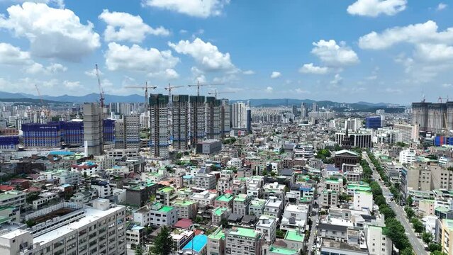Daejeon/Aerial veiw of roads in Daejeon Metropolitan City, South Korea