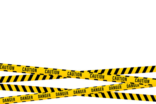 Caution lines isolated. Warning tapes. Danger signs. Attention police ribbon. For restricted and hazardous areas. Yellow and black. Police line and danger tapes. Vector illustration