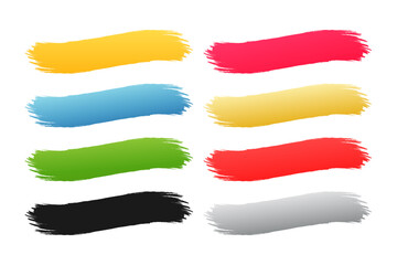 Obraz premium Set of vector brush strokes. Colorful vector watercolor brush strokes. Art creative modern abstract vector. Vector illustration