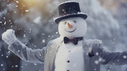 Snowman in a suit
