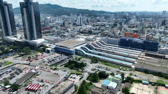 Daejeon/Aerial view near Daejeon Station, Daejeon, Republic of Kore
