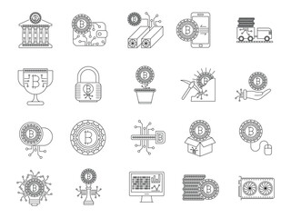 bitcoin icon set