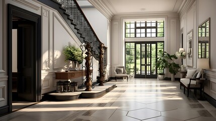 Luxury interior of the living room. 3D render.