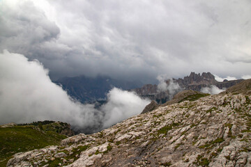Lastoi De Formin and Cima Ambrizzola from the trail to Nuvolau refuge.