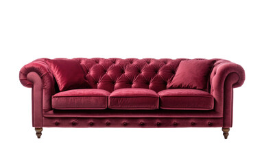 Stunning Soft Pink Couch Isolated on Transparent Background PNG.