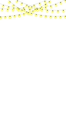 png Christmas string lights on transparent background, social media story new year design element	