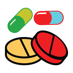 Pill capsule icon design, illustration design
