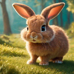 Obraz premium rabbit on grass