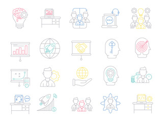 Corporate business icon set