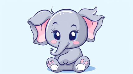 Cute adorable baby elephant doing yoga