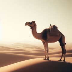 carnel on the desert animal background for social media