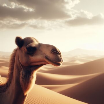carnel on the desert animal background for social media