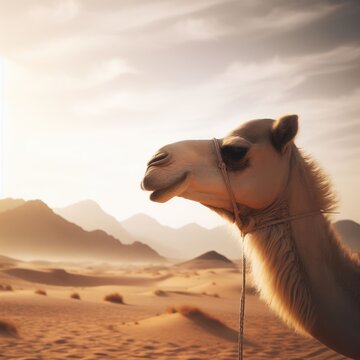 carnel on the desert animal background for social media