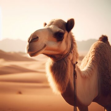 carnel on the desert animal background for social media