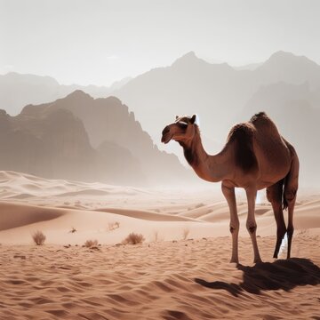 carnel on the desert animal background for social media