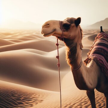 carnel on the desert animal background for social media
