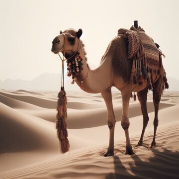 carnel on the desert animal background for social media