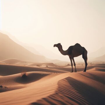 carnel on the desert animal background for social media