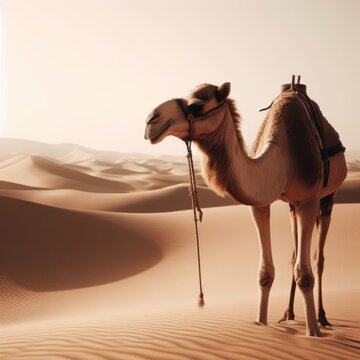 carnel on the desert animal background for social media