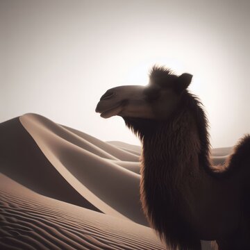 carnel on the desert animal background for social media
