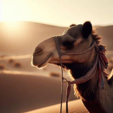 carnel on the desert animal background for social media