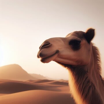 carnel on the desert animal background for social media