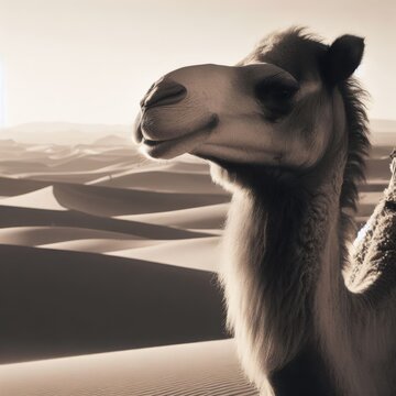 carnel on the desert animal background for social media