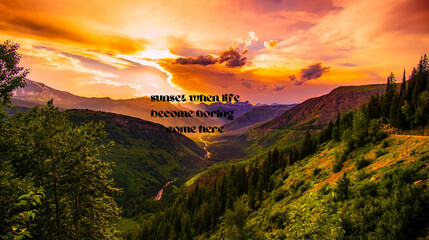 sunset over the mountains