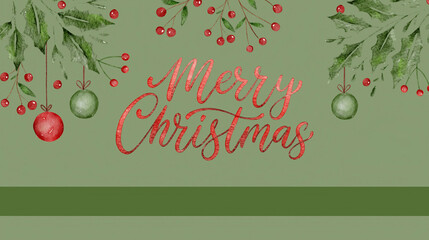 christmas card with christmas balls