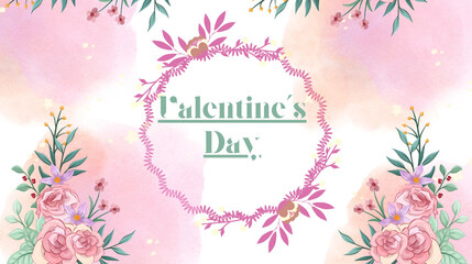 background with flowers and valantine day wishes