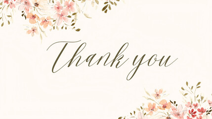 spring floral background with thankyou