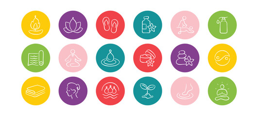 Yoga Icon Concepts - Meditation, Asanas, Relaxation, Mindfulness Symbols