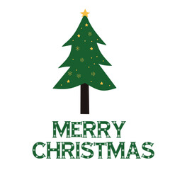 Merry Christmas wishes text  with tree