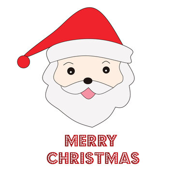 Merry Christmas wishes text with santa claus