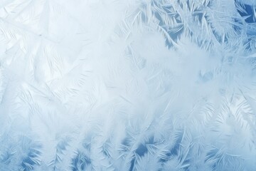 Freezing winter background of frost on window glass. Winter seasonal concept.