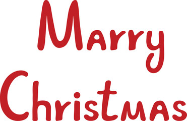 Inscription Marry Christmas. Vector illustration. White background.