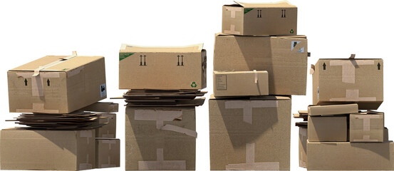 boxes old used stacked isolated