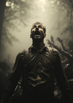 Homme terrifier photo ancienne guerre 