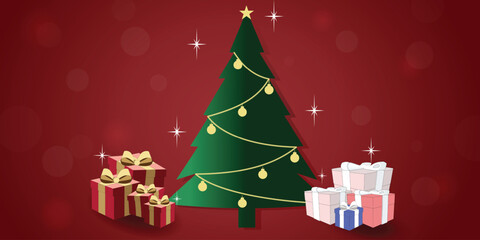 christmas tree with gifts