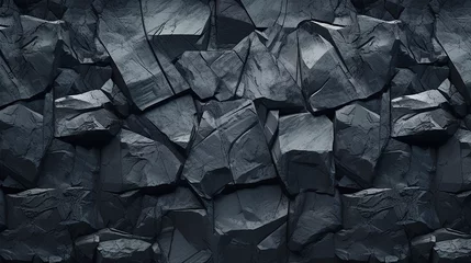 Foto op Canvas Fondo de piedra negra, rocas naturales © Vletal