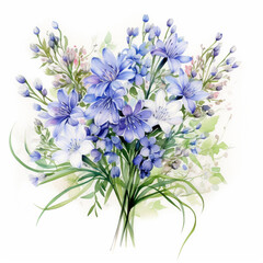 Fototapeta premium bouquet of blue flowers