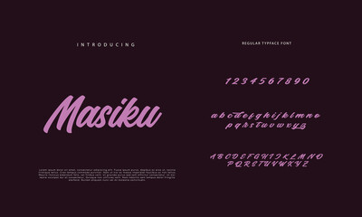 Best Alphabet Painting Paint Brush Beauty Script Logotype Font lettering handwritten.
