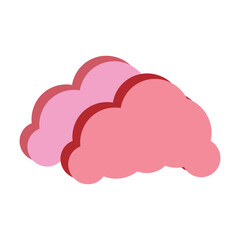 clouds icon image vector illustration design  pink and pink color tone
