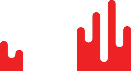 red paint and drops of blood, dripping paint on the wall, thick paint