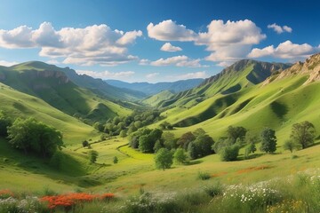 Obraz premium Lush Green Landscape