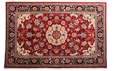 Fascinating Red Color Beautiful Rug Carpet Isolated On Transparent Background PNG.