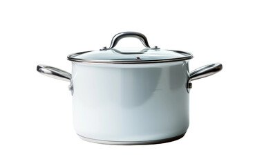 Beautiful Steal Saucepan Isolated On Transparent Background PNG.